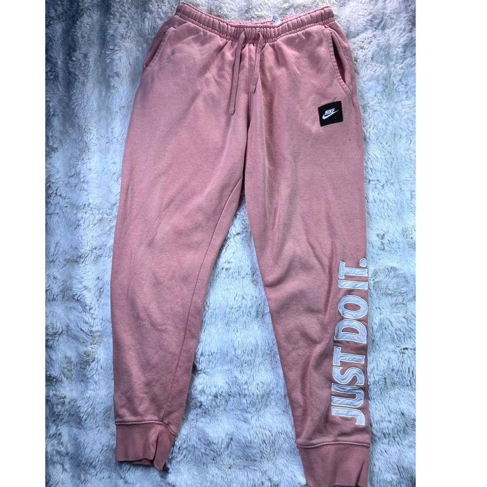 Nike Sportswear Just Do It Fleece Joggers Pink Mens Medium Sweatpants. A41